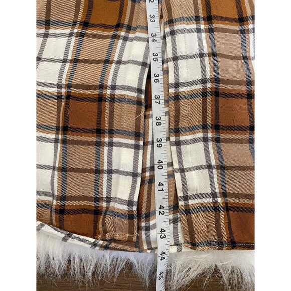 Show Me Your Mumu Leo Button Down Long Tunic Dress Size Small Tan/Blue Plaid - Picture 9 of 13